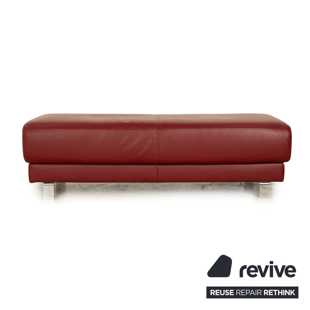 Ewald Schillig Leder Hocker Rot