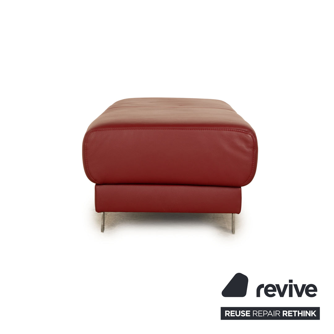 Ewald Schillig Leder Hocker Rot