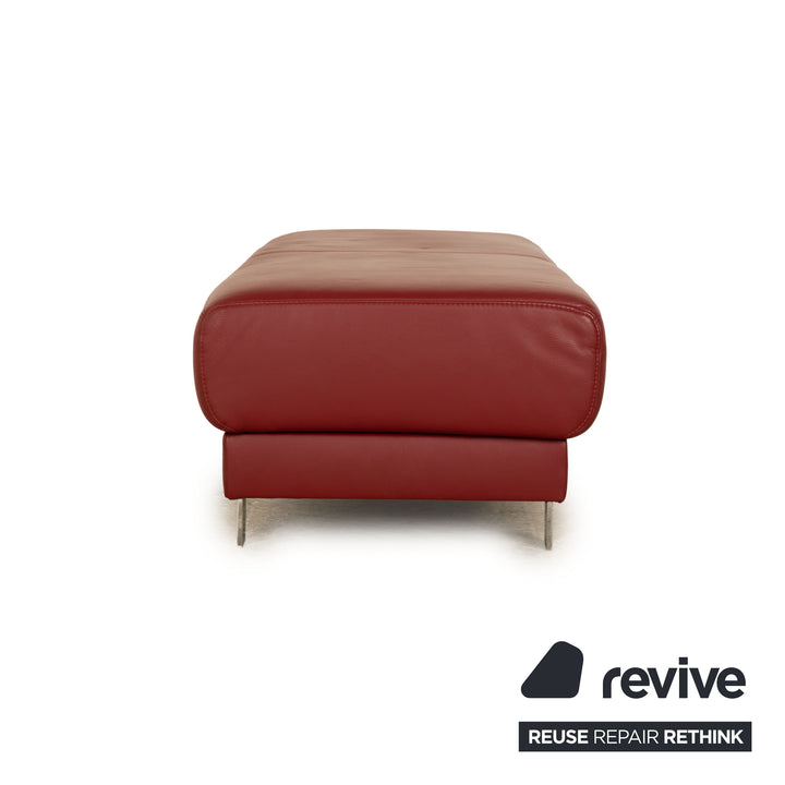 Ewald Schillig Leder Hocker Rot