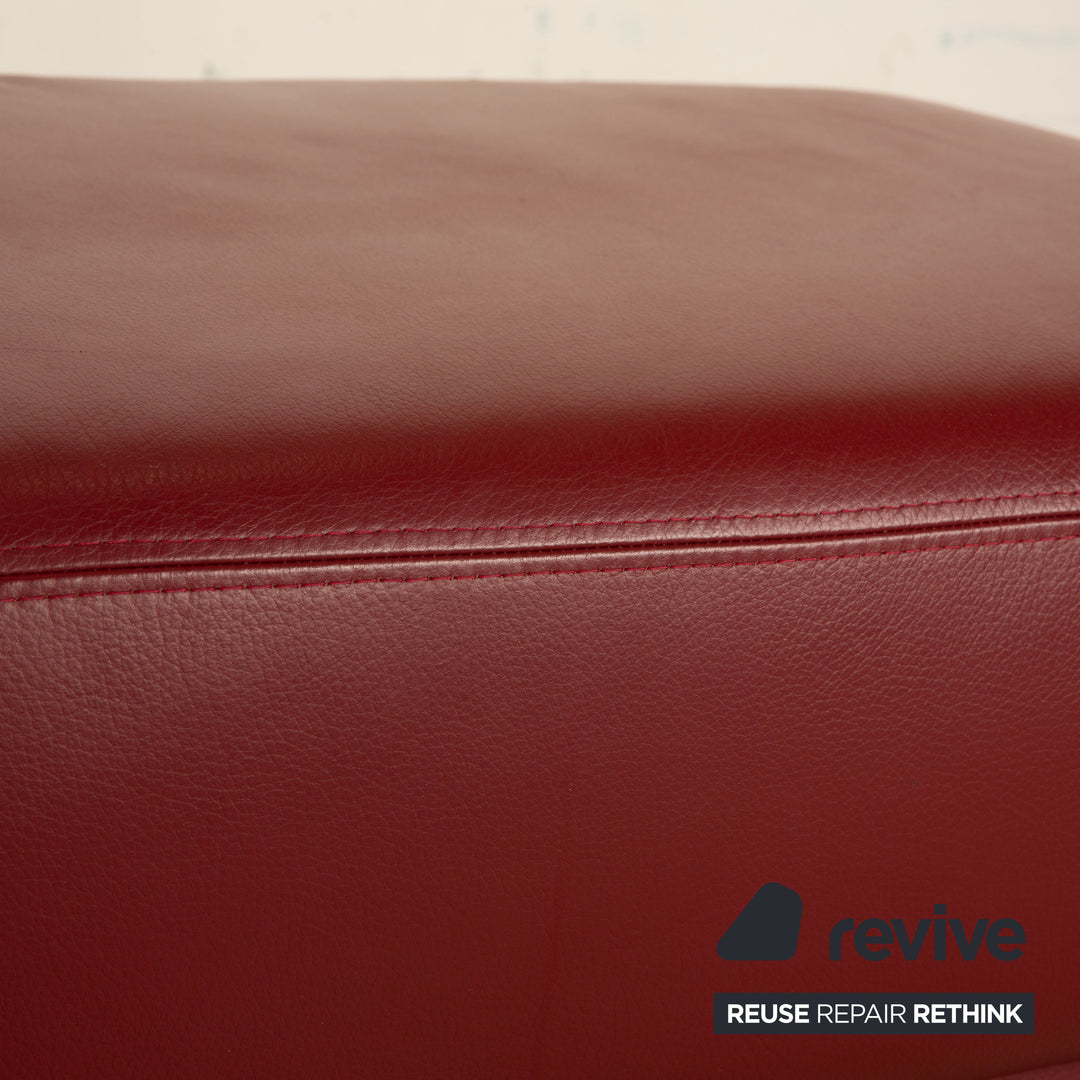 Ewald Schillig Leder Hocker Rot