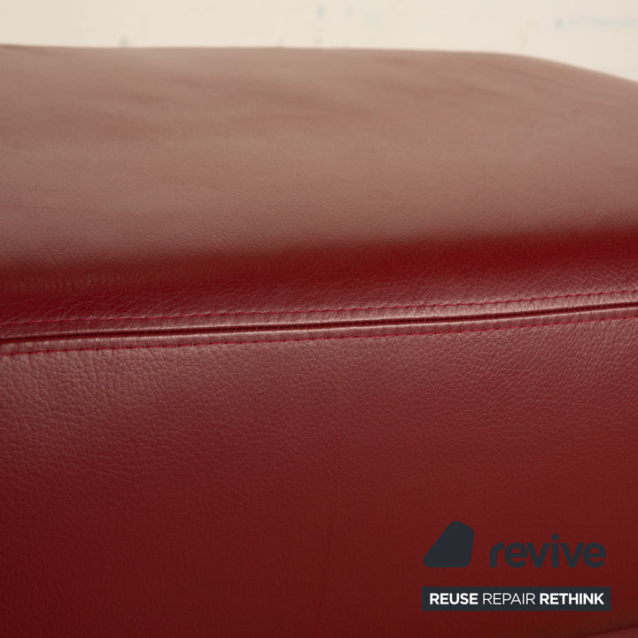 Ewald Schillig Leder Hocker Rot
