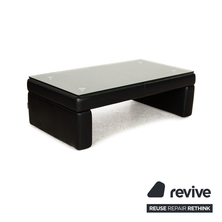 Ewald Schillig Leder Hocker Schwarz