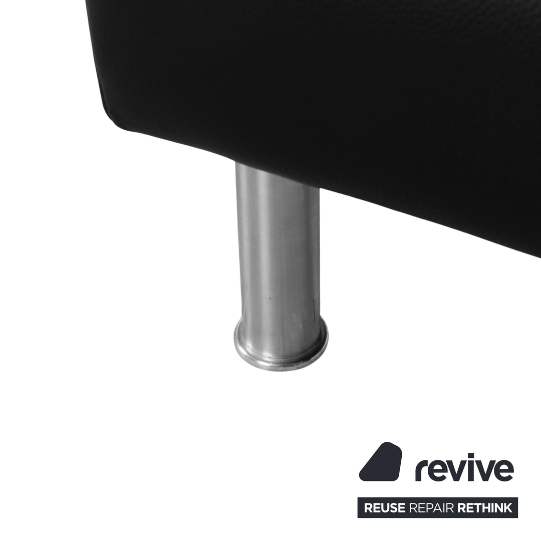 Ewald Schillig Leder Hocker Schwarz