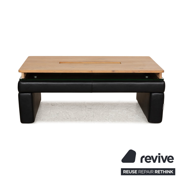 Ewald Schillig Leder Hocker Schwarz