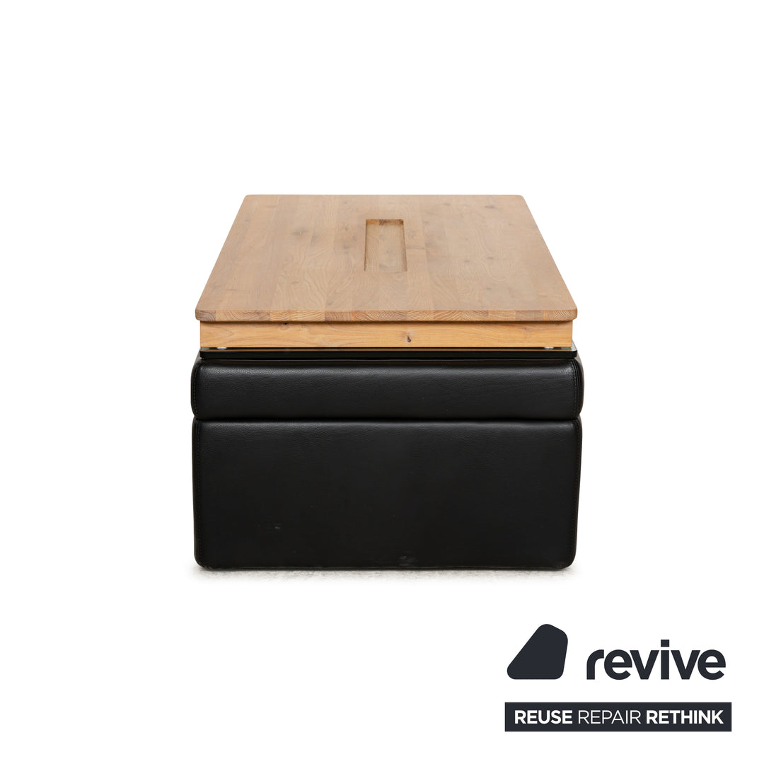 Ewald Schillig Leder Hocker Schwarz