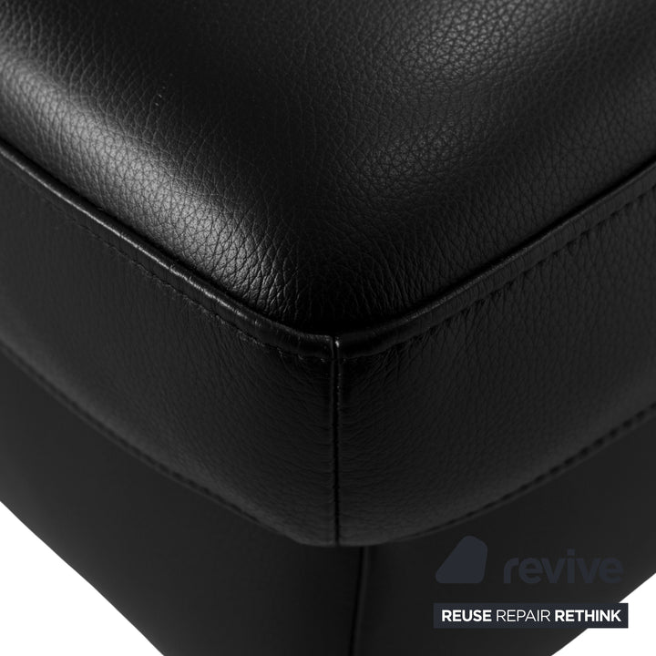 Ewald Schillig Leder Hocker Schwarz