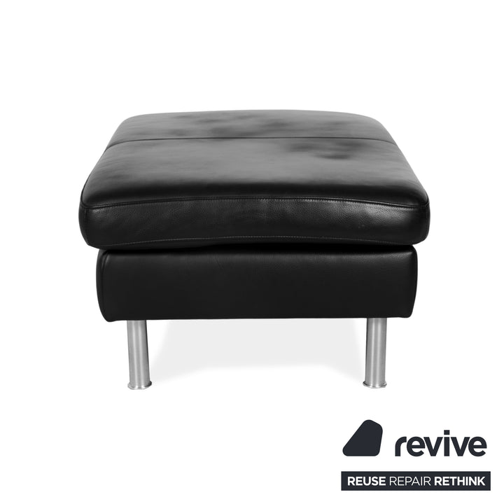 Ewald Schillig Leder Hocker Schwarz