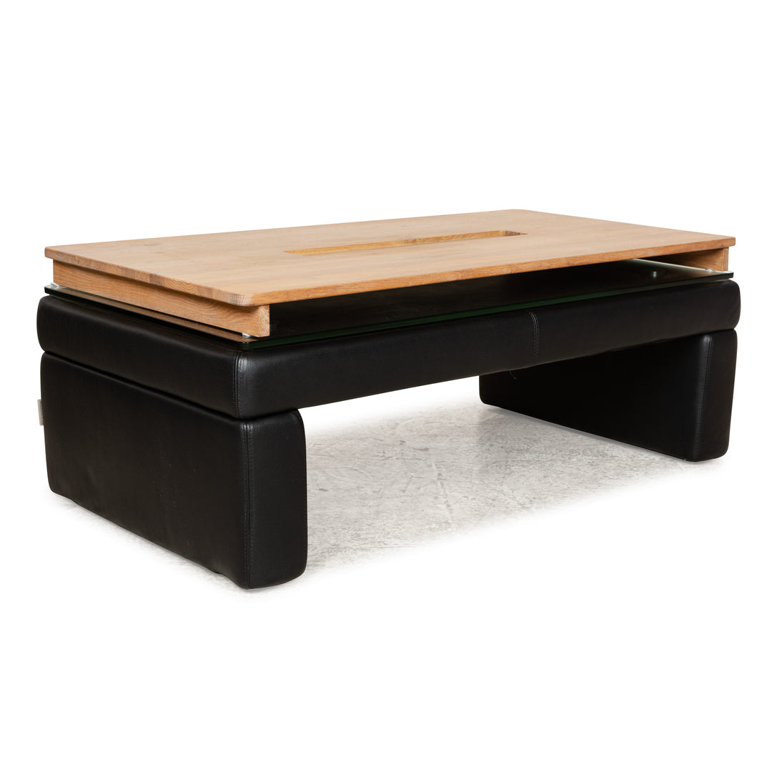 Ewald Schillig Leder Hocker Schwarz