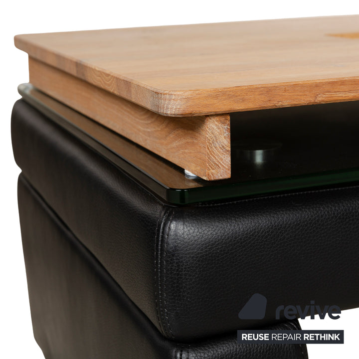 Ewald Schillig Leder Hocker Schwarz