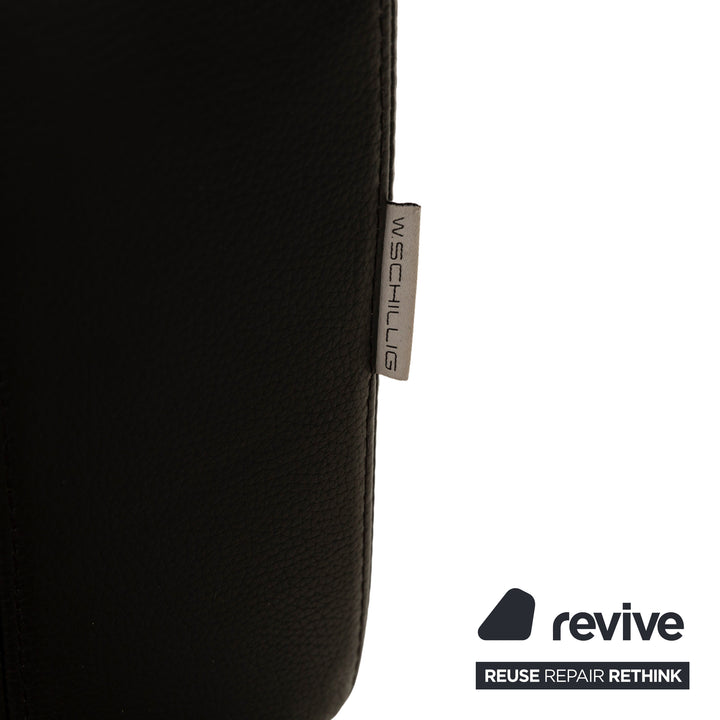 Ewald Schillig Leder Hocker Schwarz