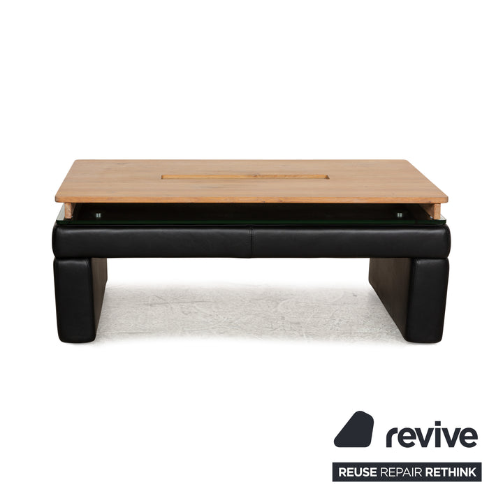 Ewald Schillig Leder Hocker Schwarz