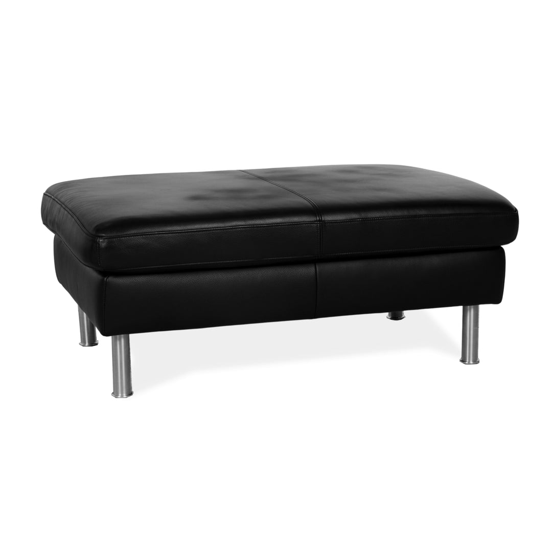 Ewald Schillig Leder Hocker Schwarz