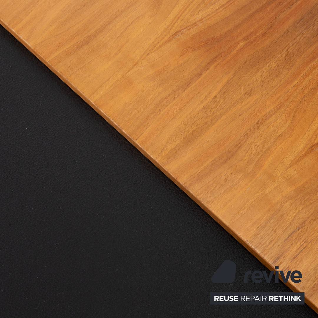 Ewald Schillig Leder Holz Hocker Schwarz Rollen Stauraum