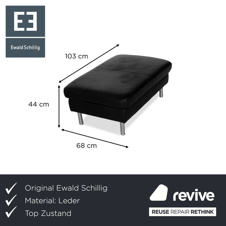 Ewald Schillig Leder Hocker Schwarz