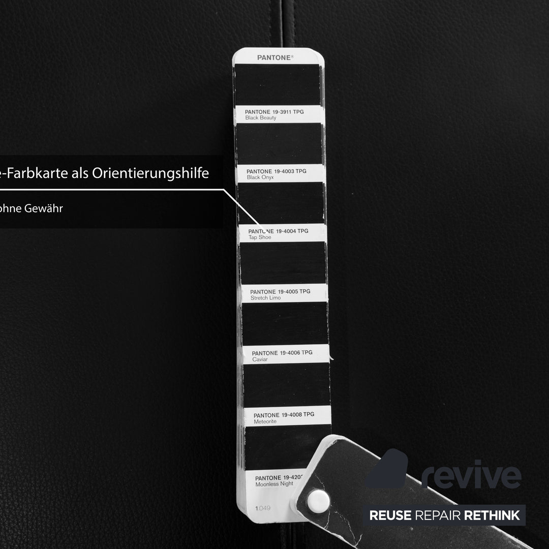 Ewald Schillig Leder Hocker Schwarz