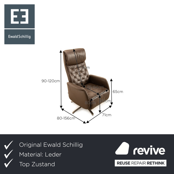 Ewald Schillig Leder Sessel Braun manuelle Funktion Relaxsessel