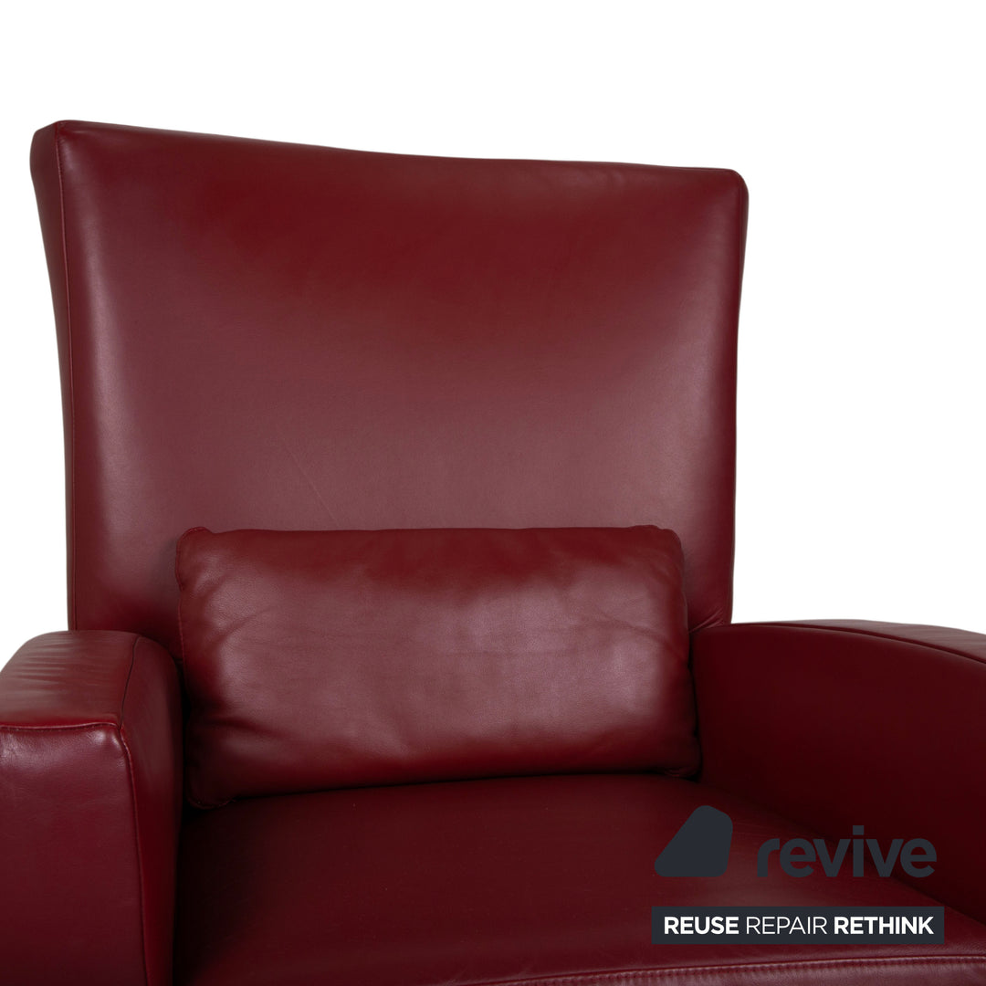 Ewald Schillig Leder Sessel Rot Bordeaux