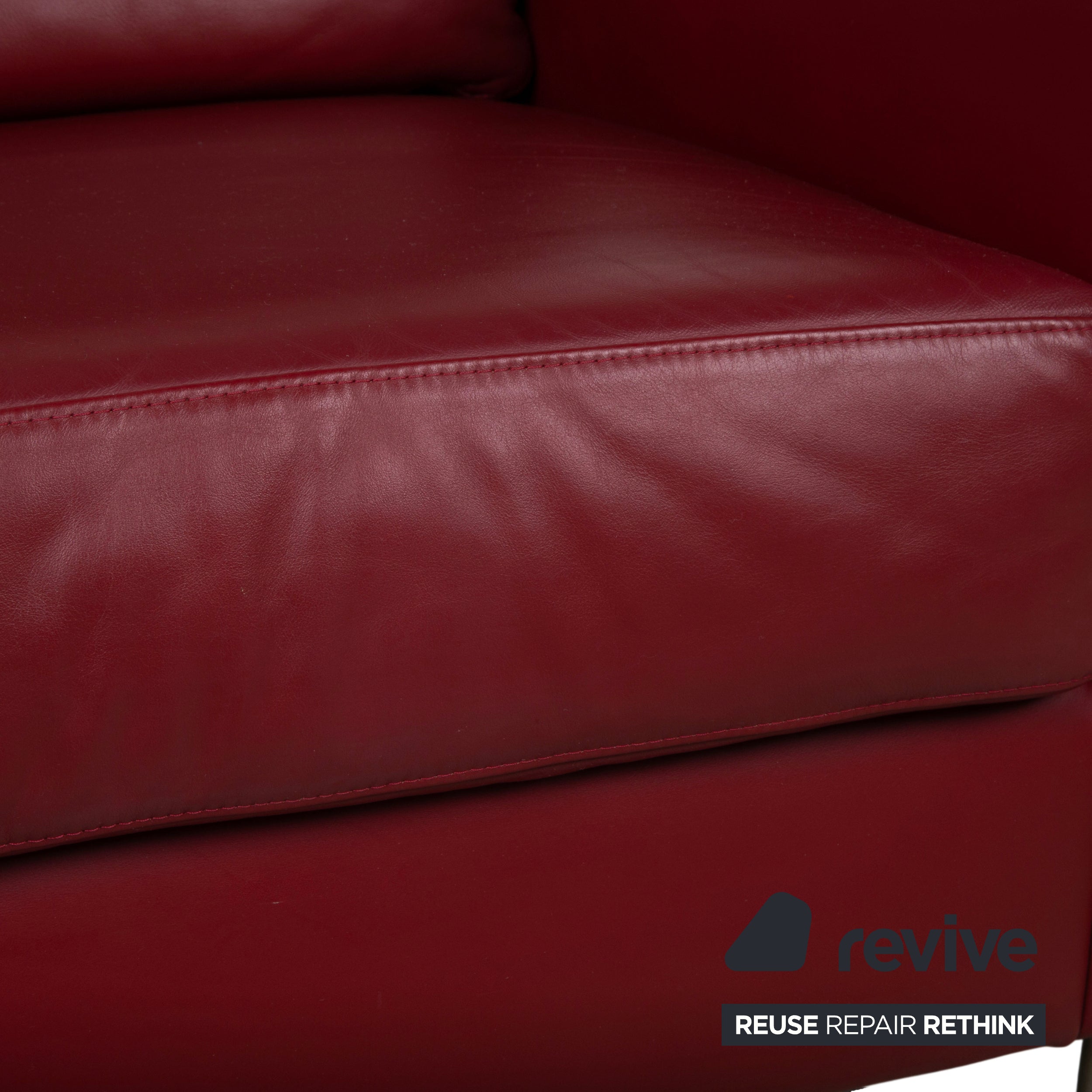 Ewald Schillig Leder Sessel Rot Bordeaux