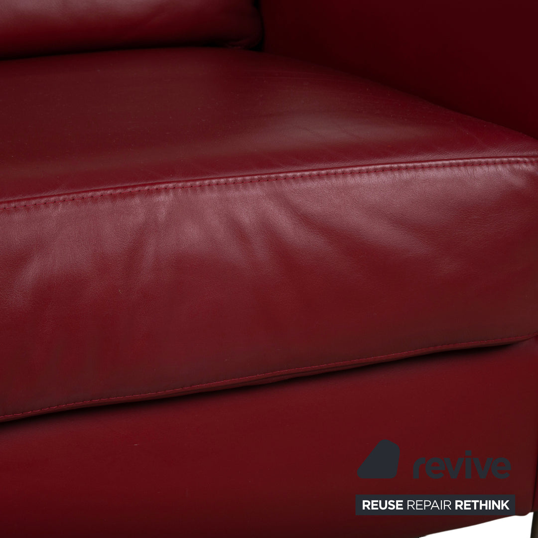 Ewald Schillig Leder Sessel Rot Bordeaux