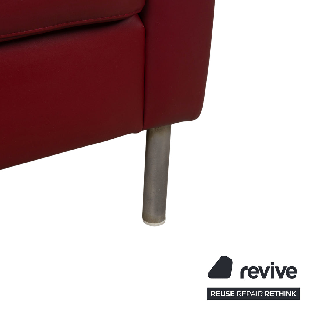 Ewald Schillig Leder Sessel Rot Bordeaux