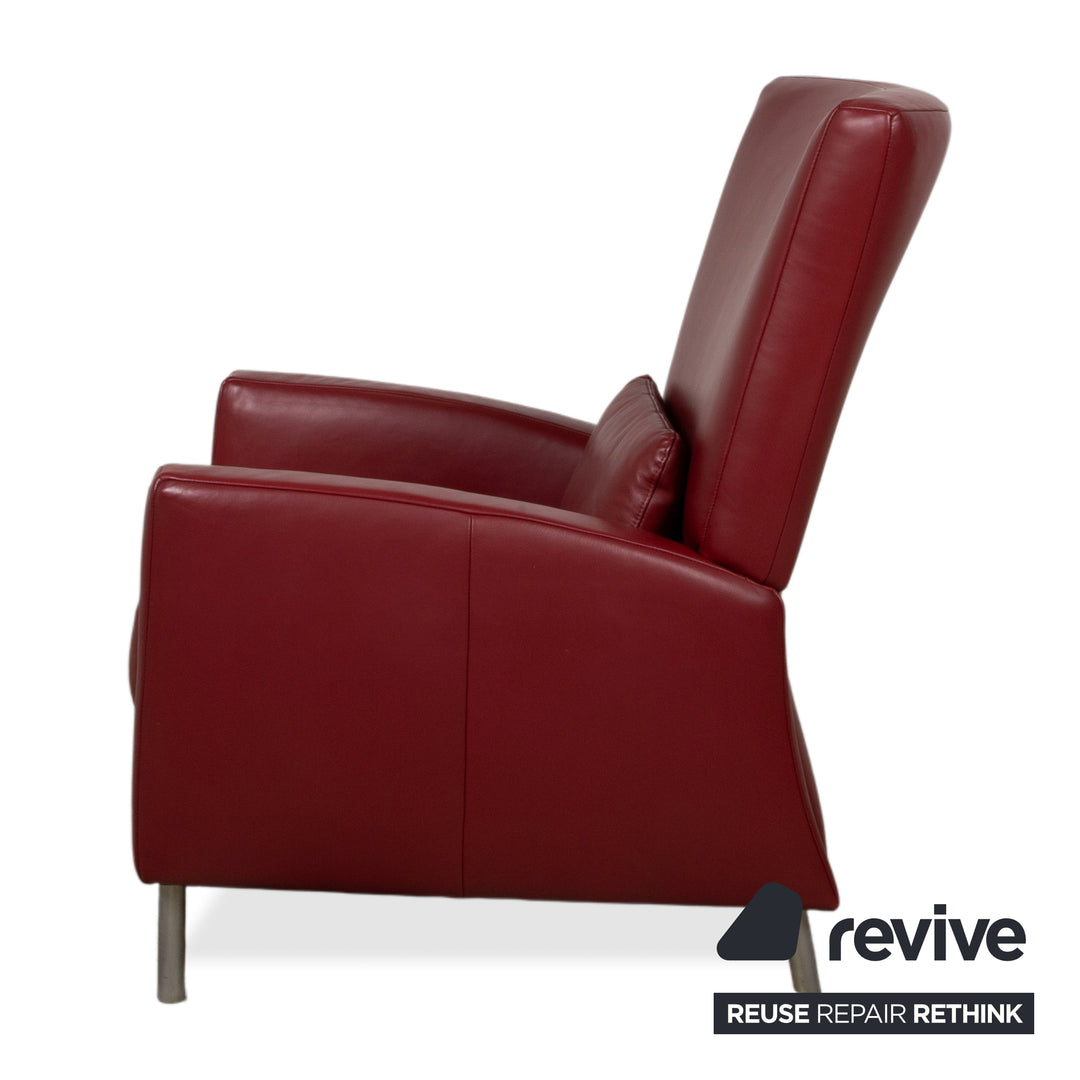 Ewald Schillig Leder Sessel Rot Bordeaux