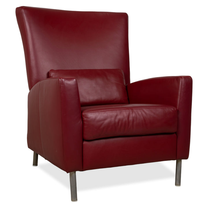 Ewald Schillig Leder Sessel Rot Bordeaux