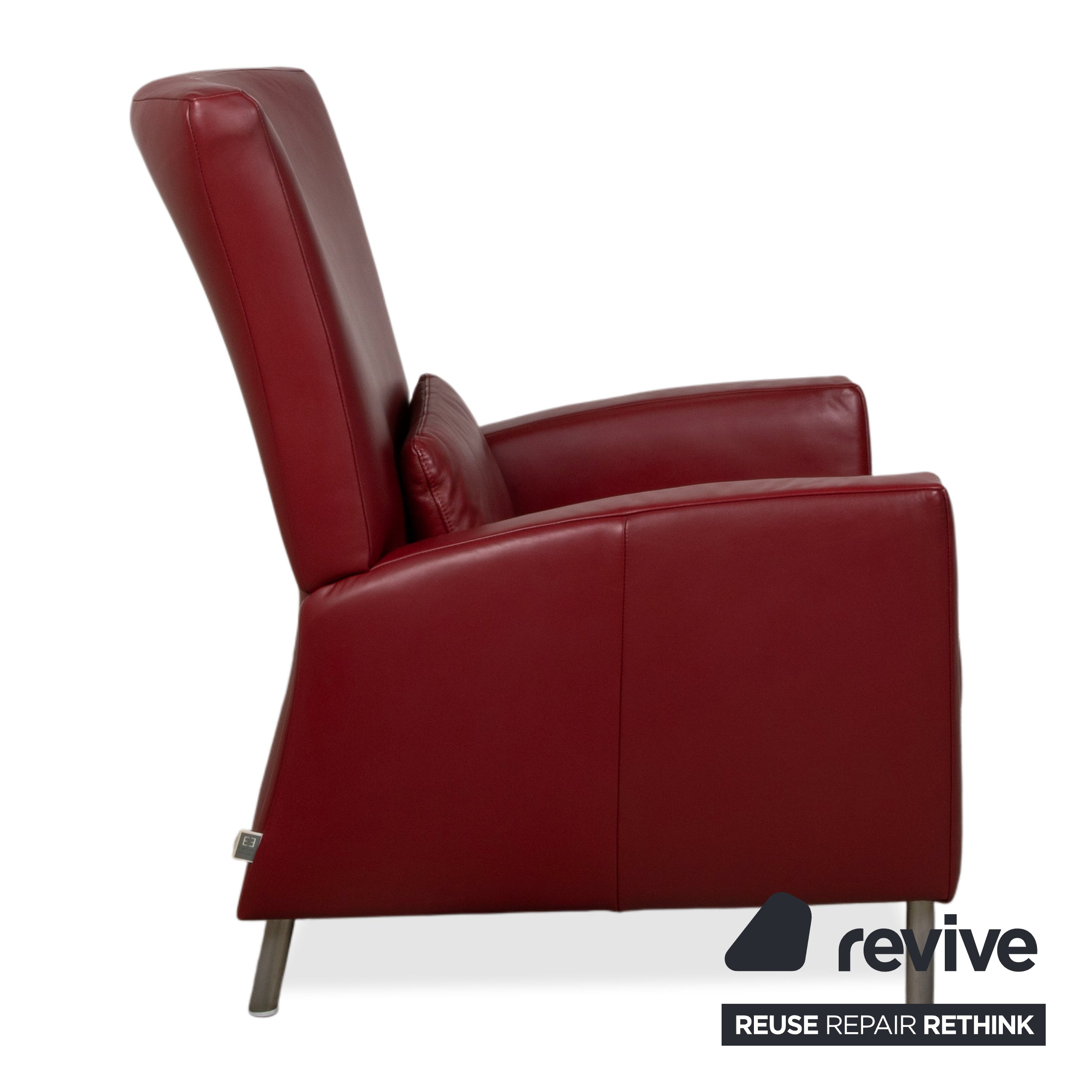 Ewald Schillig Leather Armchair Red Bordeaux