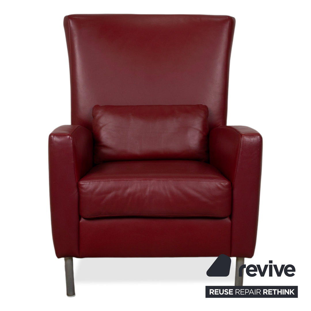 Ewald Schillig Leder Sessel Rot Bordeaux