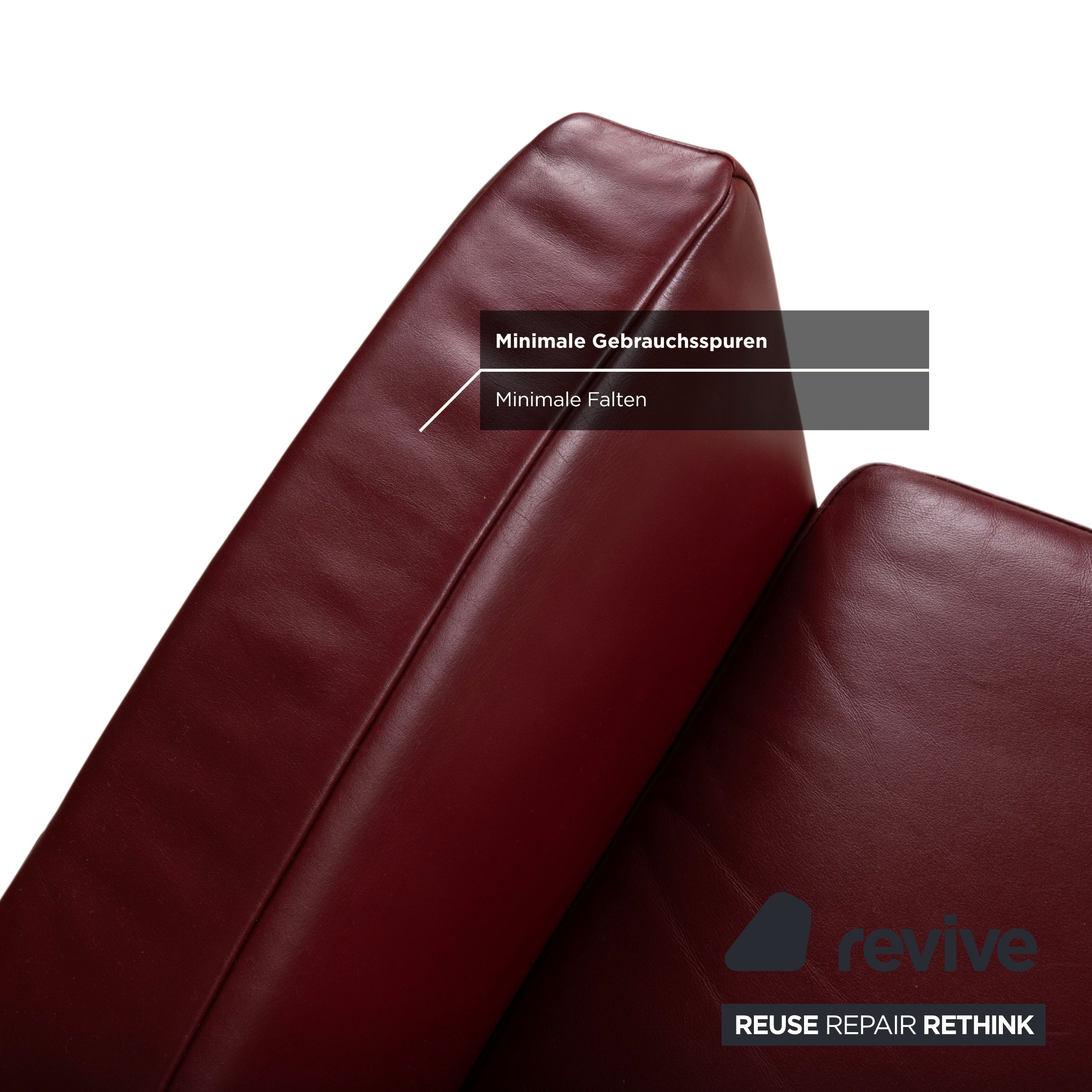 Ewald Schillig Leather Armchair Red Bordeaux