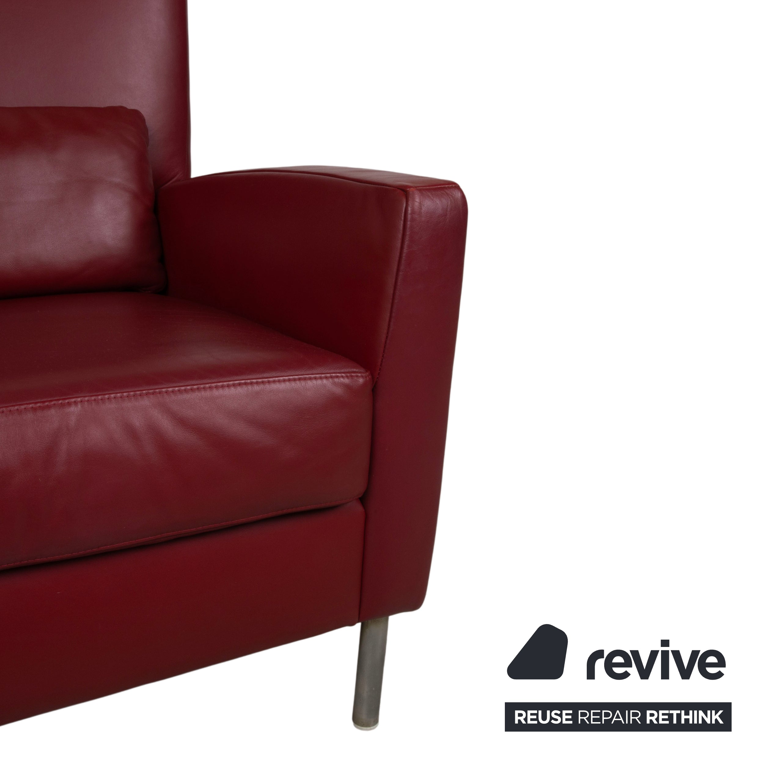 Ewald Schillig Leder Sessel Rot Bordeaux