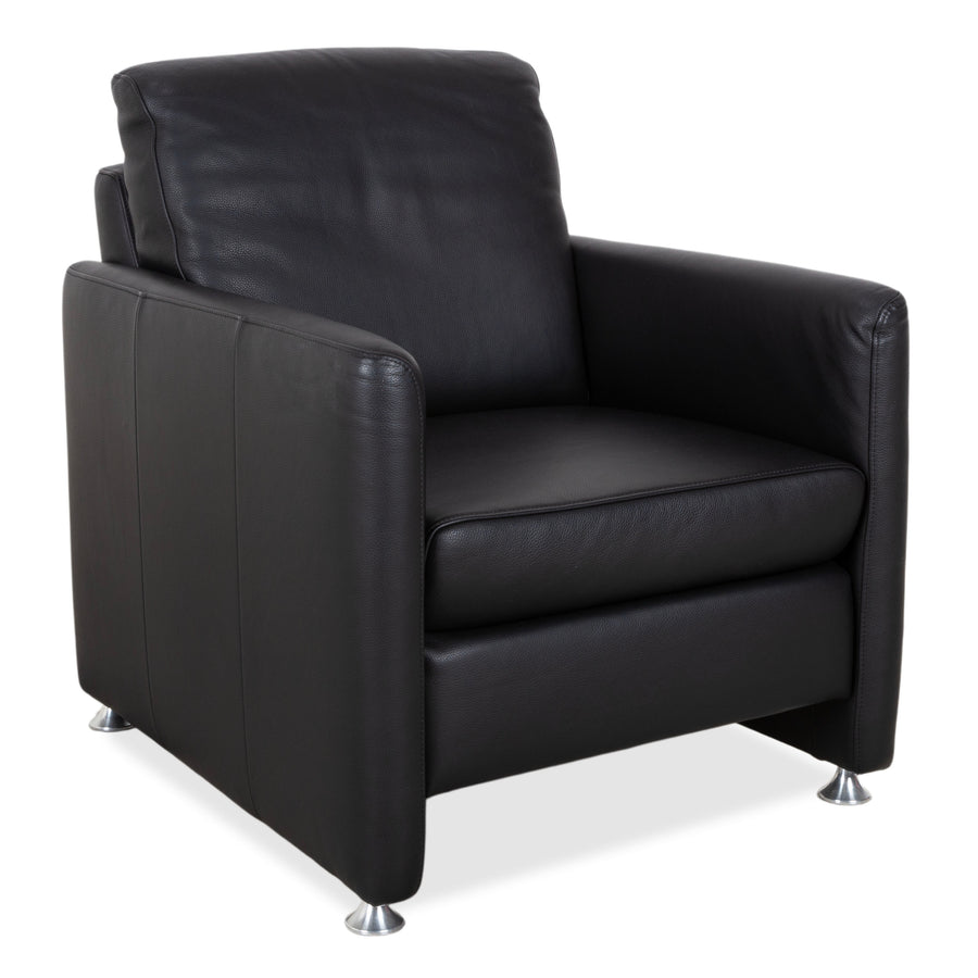 Ewald Schillig Leder Sessel Schwarz