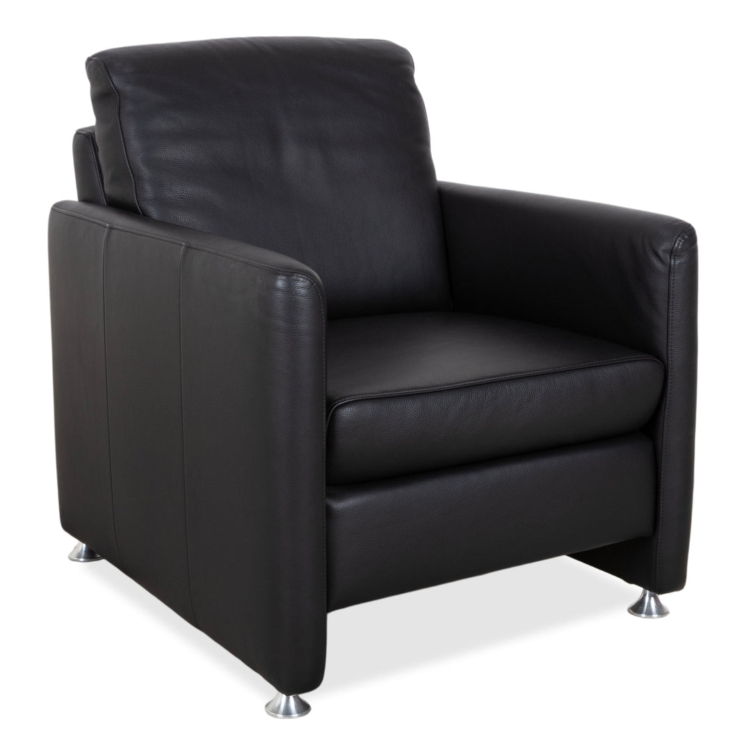 Ewald Schillig Leder Sessel Schwarz