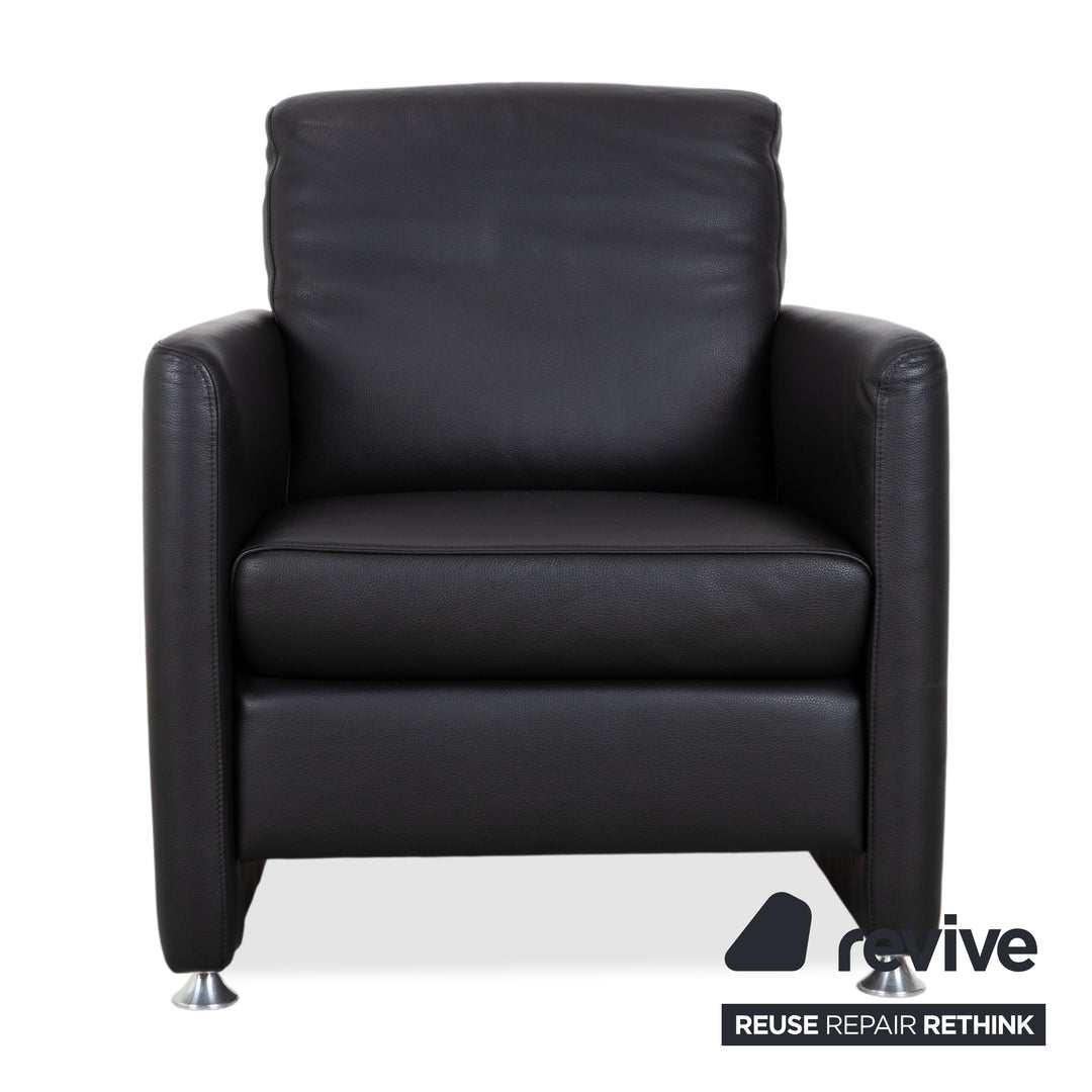 Ewald Schillig Leder Sessel Schwarz