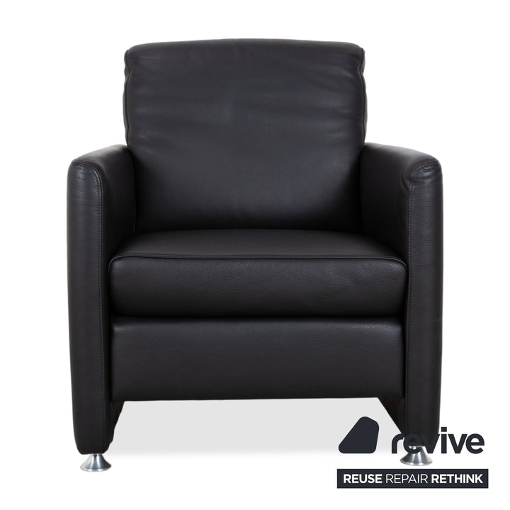 Ewald Schillig Leder Sessel Schwarz