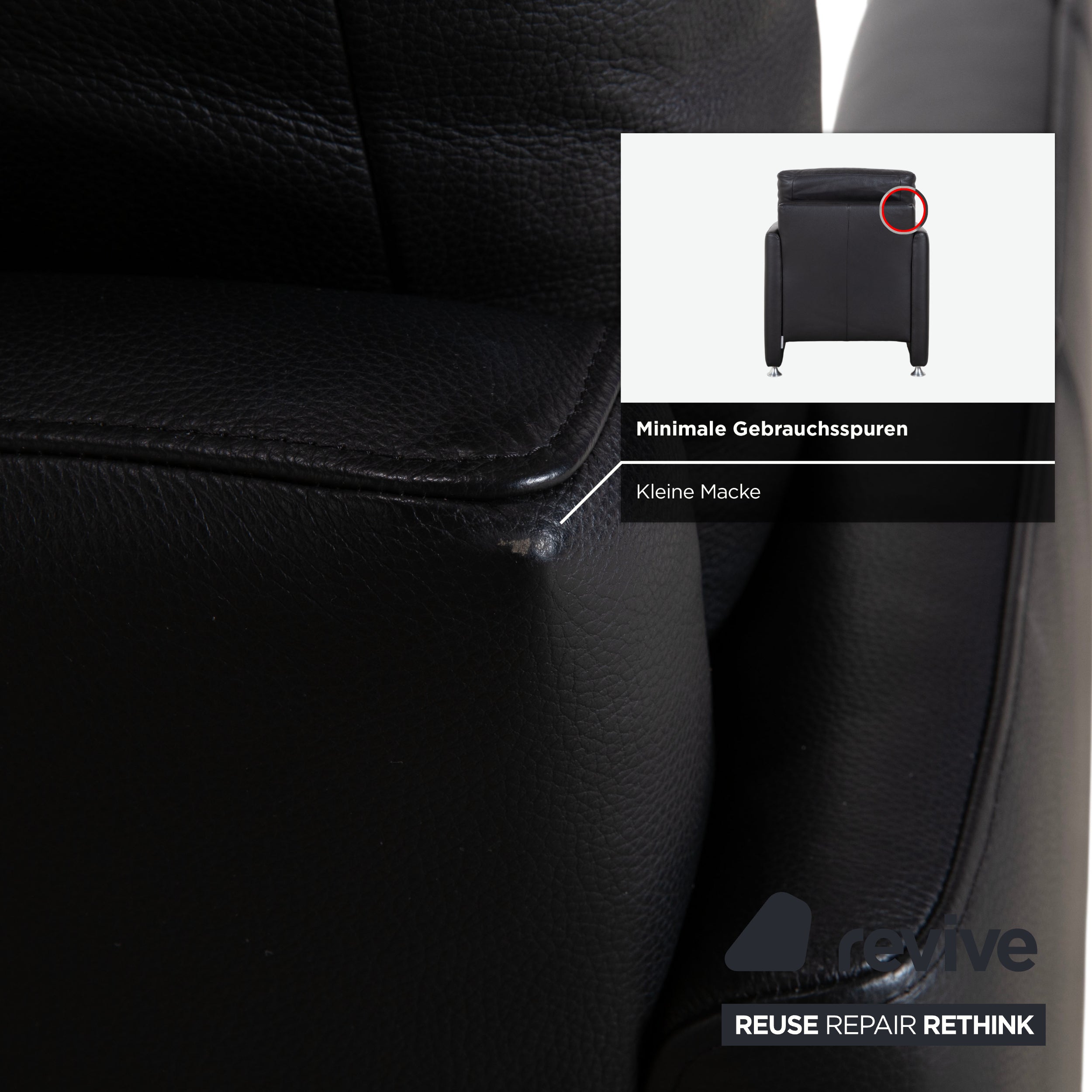 Ewald Schillig Leather Armchair Black