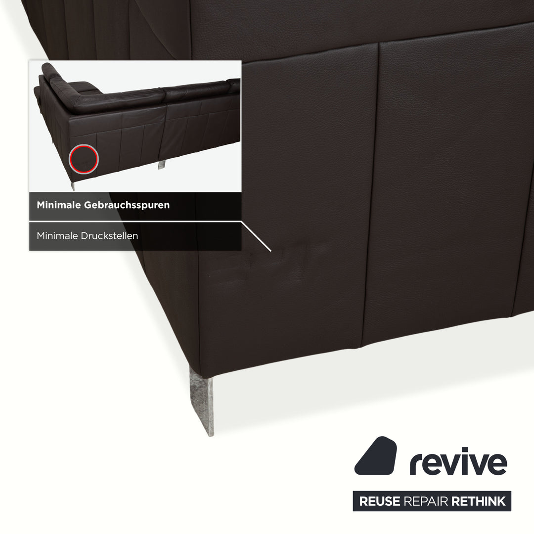 Ewald Schillig Leder Sofa Dunkelbraun Sofa Couch