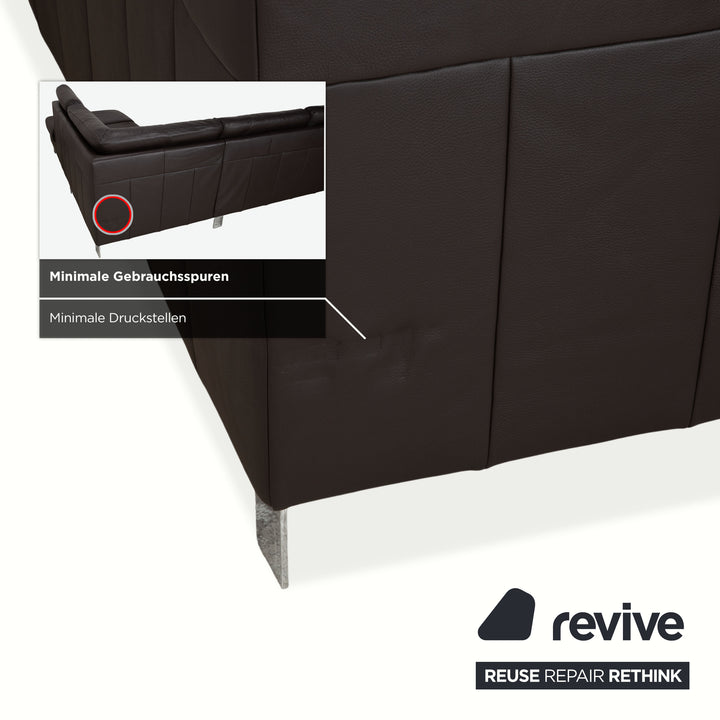 Ewald Schillig Leder Sofa Dunkelbraun Sofa Couch