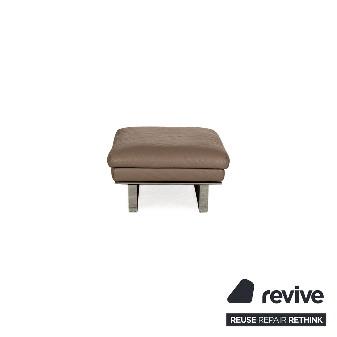 Ewald Schillig Leather Sofa Set Brown Recamiere Left Corner Sofa Stool Couch