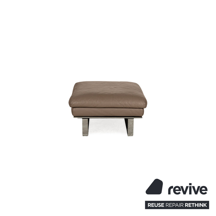 Ewald Schillig Leather Sofa Set Brown Recamiere Left Corner Sofa Stool Couch