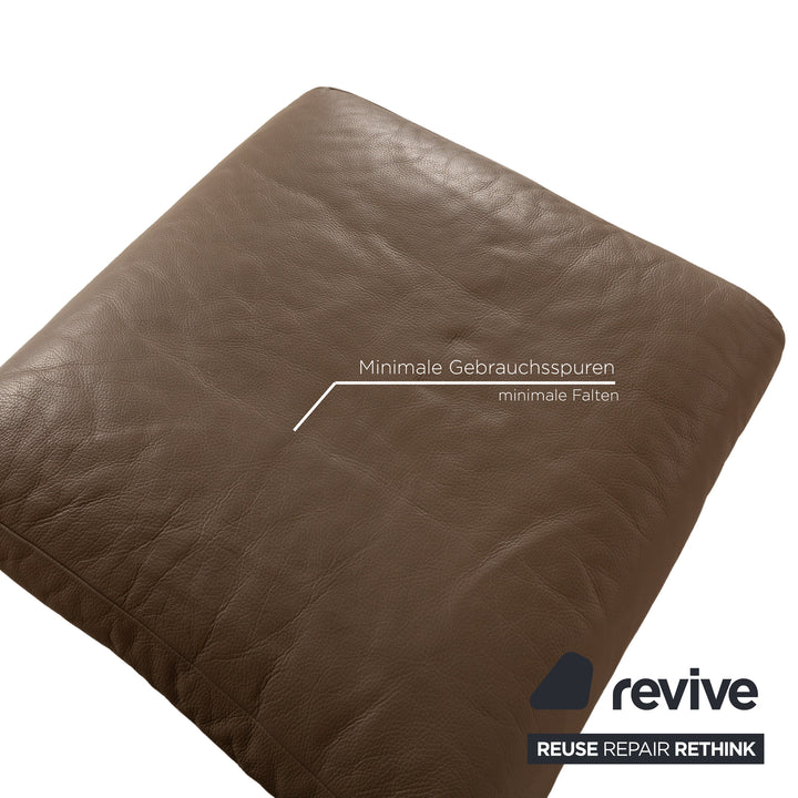 Ewald Schillig Leather Sofa Set Brown Recamiere Left Corner Sofa Stool Couch