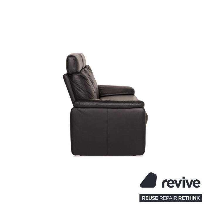Ewald Schillig Leder Sofa Schwarz Zweisitzer manuelle Funktion
