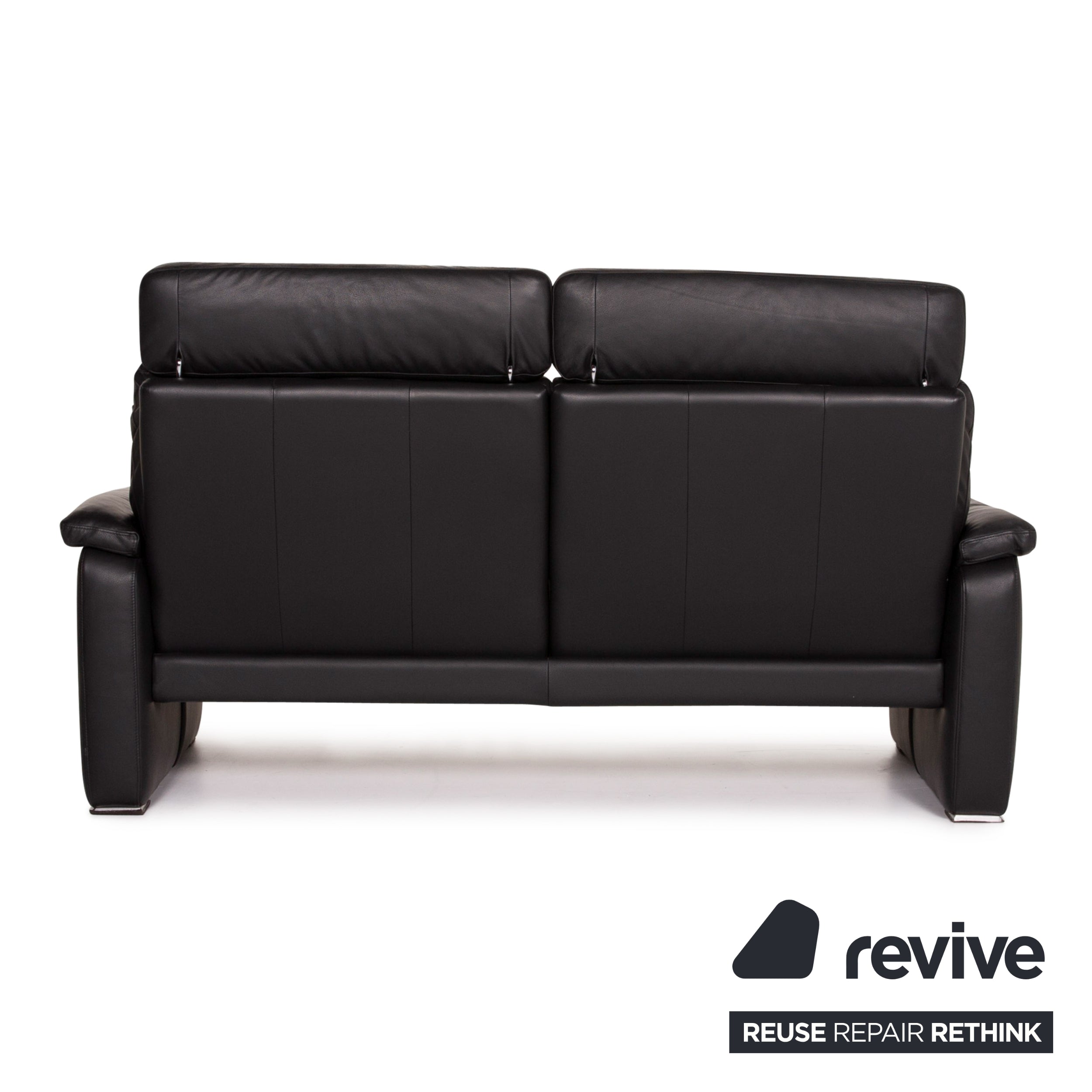 Ewald Schillig Leder Sofa Schwarz Zweisitzer manuelle Funktion
