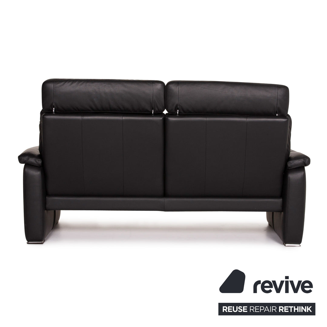 Ewald Schillig Leder Sofa Schwarz Zweisitzer manuelle Funktion