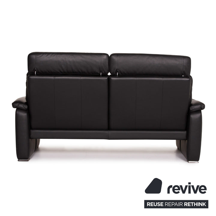 Ewald Schillig Leder Sofa Schwarz Zweisitzer manuelle Funktion