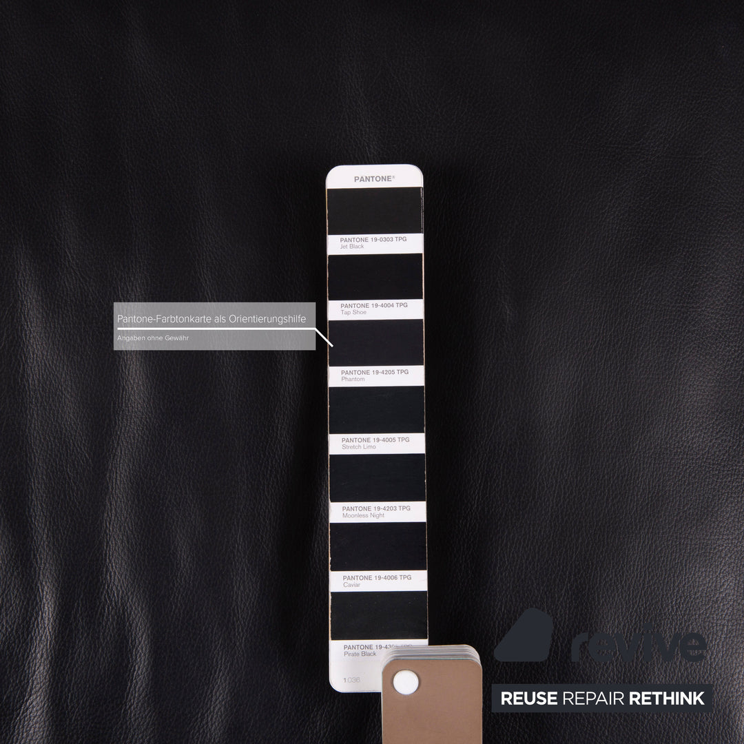 Ewald Schillig Leder Sofa Schwarz Zweisitzer manuelle Funktion