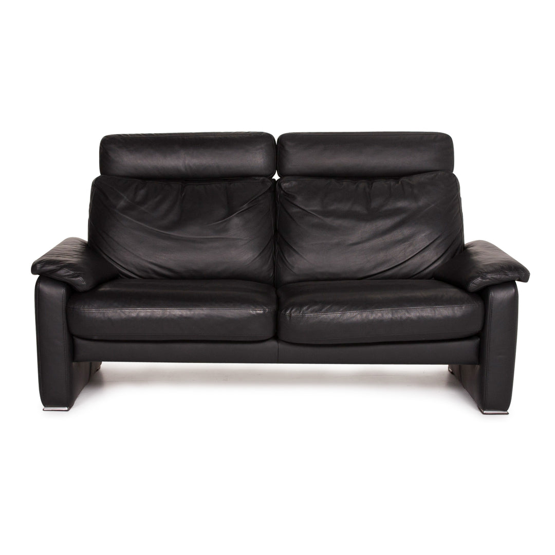 Ewald Schillig Leder Sofa Schwarz Zweisitzer manuelle Funktion