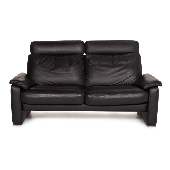 Ewald Schillig Leder Sofa Schwarz Zweisitzer manuelle Funktion