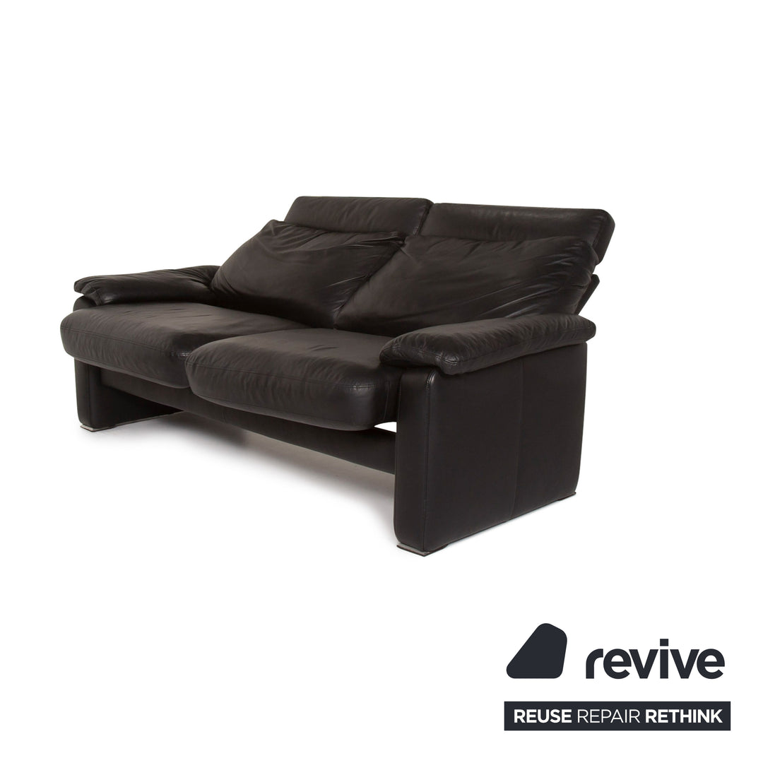 Ewald Schillig Leder Sofa Schwarz Zweisitzer manuelle Funktion