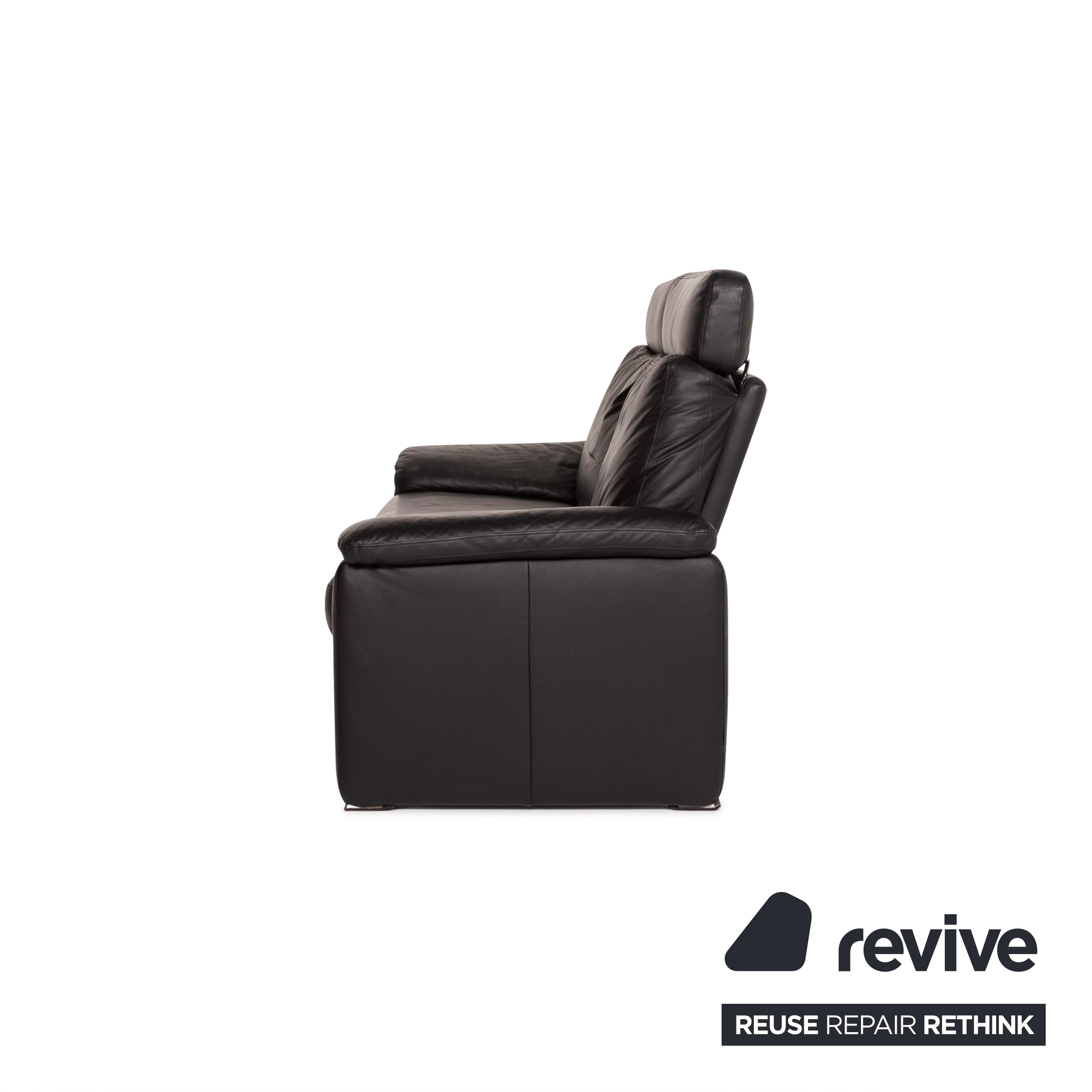 Ewald Schillig Leder Sofa Schwarz Zweisitzer manuelle Funktion