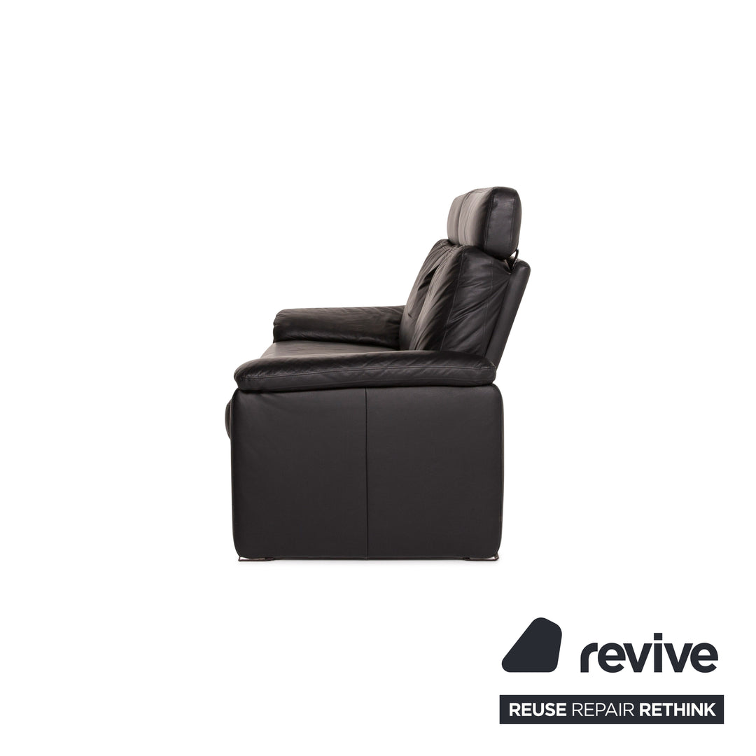 Ewald Schillig Leder Sofa Schwarz Zweisitzer manuelle Funktion